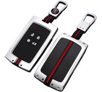 Cmjaagur-Alliage De Zinc Car Flip Key Case Cover Keychain Pour 2016 ¿ 2024 Koleos Kadjar Me Clio Captur Kangoo 4 Boutons (Argent)[M1541]