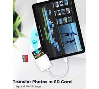 CMJAAGUR-Apple Lecteur De Caméra Usb C Vers Carte Sd Pour Iphone 15/15 Plus/15 Pro/15 Pro , Macbook Pro M1 Air, Ipad Pro/Air, Imac, Surface, Galaxy S24 (Blanc-2)[M1280]