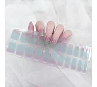 Cmjaagur-Bandes De Vernis À Ongles En Gel, 22pcs Couleur Pure Ongles En Gel Uv Semi Durci, Auto-Adhésif Gel Nail Stickers Uv, Autocollant French Manucure Uv/Led Lamp Required (Dégradé De Vio[M704]