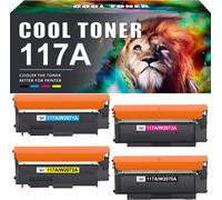 CMJAAGUR-Cartouche 117A De Compatible Avec Color Laser Mfp 178Nw 179Fnw 150Nw 150A 178Nwg 179Fwg 178 179 150 W2070A W2071A W2072A W2073A 117A Encre (Noir Cyan Jaune Magenta Pack De 4)[M137]
