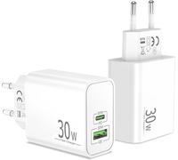 Cmjaagur-Chargeur Usb C, 30w Adaptateur 2-Port Pd+Qc Chargeur Rapide Multiple Avec Usb-C/A Pr Pour Iphone 16 15 Pro /Pro/Plus/16e, Ipad, Samsung Galaxy S25/S24/S23/S22, Google Pixel 9/8/7[M390]