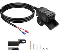 Cmjaagur-Chargeur Usb Moto, 30w Usb Type C Pd & Usb 3.0 Quick Charge Port De Charge Étanche Moto Vers Terminal En Forme De U Pour Téléphone, Tablette, Gps(1.2m)[M2124]