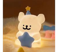 Cmjaagur-Chiots Veilleuse Enfant 2 Couleurs Animal Mignon Silicone Souple Lampe Led Déco Chambre Lampe Chevet Tactile Portable Et Rechargeable Veilleuse Bébé Pour Enfants[M35]