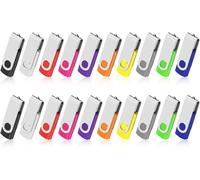 CMJAAGUR-Clé Usb 4Go Lot De 20 Cle Usb 2.0 Mémoire Stick Pivotant Stockage Flash Drive Grande Vitesse Pour Pc/Ordinateur Portable/Voiture Bon Cadeau Pour Enfants Et Amis 10 Couleurs Mixtes[M357]