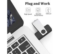 CMJAAGUR-Clé Usb 64 Go Lot De 5 Usb 2.0 Pendrive Clef Usb 64Go Pivotantes Disque Mémoire Stick Avec 5 Cordes (Noir,5Pcs*64Gb)[M1374]