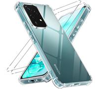 Cmjaagur-Coque Pour Honor 200 Lite 5g 6.7"" Transparente Avec 2 Verre Trempé,Antichoc Silicone Souple Tpu Étui Housse De Téléphone Protection Renforcés Anti-Rayures Bumper Clear Case Pour Honor 20[J13