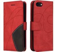 Cmjaagur-Coque Pour Iphone Se 2020/Iphone 8/Iphone 7 (4,7 Pouces), Etui En Cuir Pu Portefeuille Housse Magnétique Und Flip Case Avec Antichoc Tpu, Etui À Rabat, Fentes Pour Cartes (Rouge)[J1636]