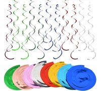 Cmjaagur-Décorations De Spirale Suspendues Serpentin, Guirlandes En Pvc Colorées Pour Fêtes D'anniversaire, Noël Et Événements, 48 Pièces En 8 Couleurs, Ornements Réutilisables Pour Festive[M186]