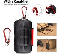 CMJAAGUR-Étui Pour Cartes Mémoire, 12 Emplacements Résistant À L'Eau Et Aux Chocs Pour Sd Sdhc Sdxc Professionnel Porte Carte Sd Avec Mousqueton- Petit Et Portable[M149]