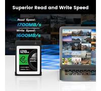 CMJAAGUR-Express Carte Mémoire Type B 128 Go, Carte Mémoire Express 1700 Mo/S En Lecture 1600 Mo/S Support D'Écriture 8K Raw & Vidéo Conçue Pour Les Cinématographes Et Photographes Professio[M882]