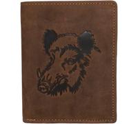 Cmjaagur-Greenburry/Lefox 1 G701 Wild Boar Portefeuille Haut, En Cuir, Pour Les Amateurs De Chasse, 25 Marron[M774]