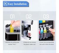 CMJAAGUR-Lc424 Encre Compatible Avec Brother Lc424 Lc-424 Cartouche D'Encre Multipack Pour Dcp-J1200Dw Imprimantes (4-Pack, Noir Cyan Magenta Jaune)[M1218]