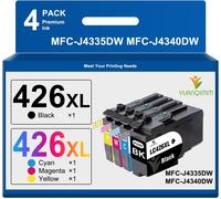 CMJAAGUR-Lc426Xl Lc 426Xl Cartouches D'Encre Compatibles Pour Brother Lc-426Xlval Cartouches D'Impression Pour Brother Mfc-J4340Dw Mfc-J4335Dw Mfc-J4540Dw Mfc-J4535Dw (Noir/Cyan/Magenta/Jaun[M756]