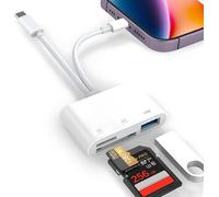 CMJAAGUR-Lecteur De Carte Sd Light-Ning 5 En 1 [Certifié Mfi] Light-Ning/Usb-C Vers Micro Sd Avec Port Usb Otg, Plug & Play, Compatible Avec Iphone 16/15/14/13/12/11, I-Pad, S@Msung[M1605]