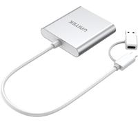 CMJAAGUR-Lecteur De Cartes All In One Adaptateur Usb 3.0 + Usb C, 5 Gbps, 3 Slots Pour Sd/Mini Sd/Micro Sd(Tf)/Compactflash ( )/Ms Pour Windows Pc, Mac, Notebook Et Tv, Argent, Aluminium[M901]