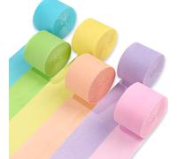 Cmjaagur-Lot De 6 Banderoles En Papier Crépon De 150 M, Lot De Banderoles De Fête En 6 Couleurs Pastel Pour Décorations D'anniversaire, Décorations De Fête, Décorations (1,8 Pouces X 82 Pied[M493]