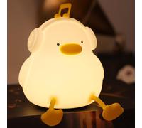 Cmjaagur-M Duck Night Light Musical Canard Lumière De Canard Mignon En Silicone Veilleuse Pour La Chambre D'enfant Rechargeable Décoration De Chambre Cadeau D'anniversaire Créatif Pour Filles[M1717]