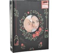 CMJAAGUR-Mode Conception 200 Tient Un Album Photo Pour 6X4" Photo Avec Fenêtre No Memo-Floral Noir[M773]