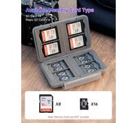 CMJAAGUR-Rangement Carte Sd 24 Emplacements, Porte Boîte Étui Carte Sd Résistant À L'Eau Pour 8 Sd/Sdhc/Sdxc + 16 Micro Sd/Sdhc/Sdxc/Tf Cartes Mémoire, Conception Ultra-Portable Et Élégammen[M516]
