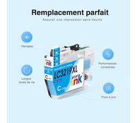 CMJAAGUR-Starink Lc3219Xl Pour Cartouche D'Encre Brother Lc3219 Lc3217 Pour Compatible Avec Brother Mfc-J5330Dw Mfc-J5335Dw Mfc-J5730Dw Mfc-J5930Dw Mfc-J6530Dw Mfc-J6930Dw (3 Cyan, 3 Magenta[M911]