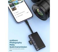 CMJAAGUR-Station D'Accueil Usb C Lightning Avec Adaptateur Multiport Lecteur De Carte Sd Dongle Usb Pour Iphone 15 Certifié Apple Mfi Compatible Avec Câble De Chargeur Samsung Otg Appareil P[M1292]