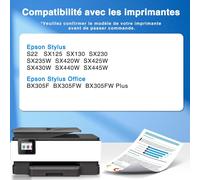 CMJAAGUR-T1285 Multipack, 15 Pack, Compatible Pour T1281 Noir,T1282, T1283, T1284, Cartouche D'Encre Pour Stylus Sx235W Sx230 Sx125 Sx130 Bx305F Bx305Fw Sx425W Sx420W Sx430W Sx435W Sx440W[M1541]