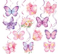 CMJAAGUR-Tourbillon Suspendu Papillon, 24 Pièces Papillon Plafond Décoration De Plafond Printemps D'Été Tourbillons Suspendue Tourbillons Suspendu Décoration Pour Enfants Anniversaire Mariag[M409]
