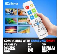 CMJAAGUR-Universal Big Button Tv Remote Control - Compatible With Samsung Tvs (White) Simple And Easy To Use (2 Aaa Batteries Not Included)[M147]
