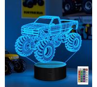 Cmjaagur-Veilleuse 3d Monster Trucks Pour Enfants, 16 Lumières Led À Changement De Couleur, Décoration De Chambre, Cadeau D'anniversaire Et D'idées De Noël[M1086]