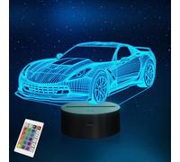 CMJAAGUR-Veilleuse De Voiture 3D Led Illusion Voiture De Course 16 Couleurs Avec Télécommande Cadeau Créatif Pour Garçon[M1142]