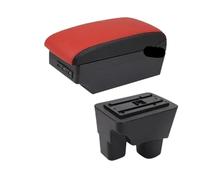 CMJAHU Accoudoir central for Chevrolet Onix, boîte de rangement for voiture, rénovation intérieure avec port USB, accessoires de voiture(C Red black 7USB)