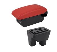 CMJAHU Accoudoir central for Chevrolet Onix, boîte de rangement for voiture, rénovation intérieure avec port USB, accessoires de voiture(B red 3USB)