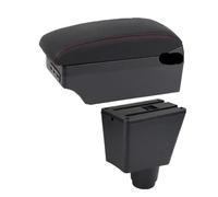 CMJAHU Accoudoir central for Dacia Sandero, accessoire de rénovation for Renault Logan 2, boîte de rangement centrale for accoudoir de voiture(C red line 7USB)