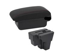 CMJAHU Accoudoir central for Kia Rio, Kia Stonic, Europe, Amérique du Sud, pièces de rechange, boîte de rangement, accessoires de voiture (2015-2022)(A red line No USB)