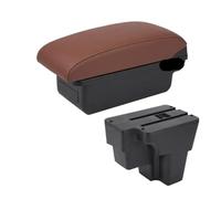 CMJAHU Accoudoir central for Kia Rio, Kia Stonic, Europe, Amérique du Sud, pièces de rechange, boîte de rangement, accessoires de voiture (2015-2022)(A brown No USB)