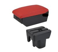 CMJAHU Accoudoir central for Toyota Avanza 2009-2015, boîte de rangement avec port USB, accessoires de voiture de remplacement(C red 7USB)