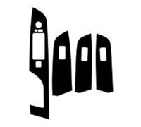 CMJAHU Autocollant noir en carbone for M-A-Z-D-A 6 2008 - 2015, autocollant de garniture de panneau de commande de bouton de levage de fenêtre de voiture, 4 pièces/ensemble