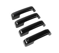 CMJAHU Autocollants de garniture de poignée de porte de voiture en fibre de carbone noire, adaptés à Ford F150 F-150 2015 2016 2017 2018 2019 2020(Gloosy Black)