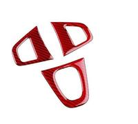 CMJAHU Cadre de Volant de Voiture en Fibre de Carbone Souple, Autocollant, adapté à Renault Fluence Megane RS 2009 2010 2011 2012 2013 2014 LHD RHD(Red Carbon)