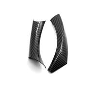 CMJAHU Convient for BMW E90 E91 E92 Série 3 en fibre de carbone gauche droite poignée de porte couvre ABS RHD LHD ensemble intérieur(Rear Left 1 Pc)