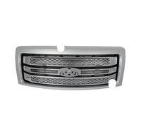 CMJAHU Convient for Ford 2009 2010 2011 2012 2013 2014 F150 Grille de pare-chocs avant de style platine Grilles de radiateur 8 options de couleur Grille de capot avant(Ingot Silver)