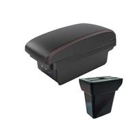 CMJAHU Convient for FORD Ecosport 2009 Accoudoir de voiture Modification intérieure Mise à niveau Boîte de rangement double couche Console centrale avec accessoire de voiture USB(B1 Black red 3 USB)