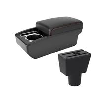 CMJAHU Convient for Lada XRAY Boîte d'accoudoir de voiture Console centrale modifiée Accessoires de mise à niveau intérieure Boîte de rangement multifonction USB et porte-gobelet(A2 Black line NO USB)