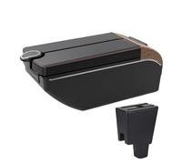 CMJAHU Convient for Perodua Axia Console centrale de voiture mise à niveau accoudoir rehausseur boîte de rangement multifonctionnelle accessoires intérieurs de voiture modifiés(A1 Red line 7 usb)