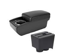 CMJAHU Convient for V-W Polo Accoudoir Boîte Polo 9N 3 Console centrale de voiture 2002-2009 Boîte de rangement double couche modifiée Accessoire intérieur de voiture(B2 Black line 6 usb)