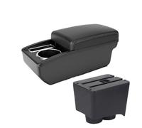 CMJAHU Convient for V-W Polo Accoudoir Boîte Polo 9N 3 Console centrale de voiture 2002-2009 Boîte de rangement double couche modifiée Accessoire intérieur de voiture(A3 white line NO USB)