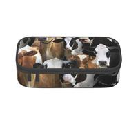 CMJSGG Animaux de la Ferme Vaches laitières Vache, Trousse à Crayons, Trousse à Crayons, Trousse à Crayons de Grande capacité, Trousse à cosmétiques