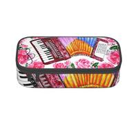 CMJSGG Aquarelle Fleur Accordéon Rose, Trousse à Crayons, Trousse à Crayons, Trousse à Crayons de Grande capacité, Trousse à cosmétiques