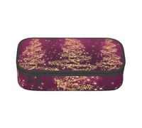 CMJSGG Arbres étincelants de Noël élégants Rose Violet, Trousse à Crayons, Trousse à Crayons, Trousse à Crayons de Grande capacité, Trousse à cosmétiques