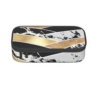 CMJSGG Art géométrique Moderne en marbre doré Noir Blanc pailleté, Trousse à Crayons, Trousse à Crayons, Trousse à Crayons de Grande capacité, Trousse à cosmétiques